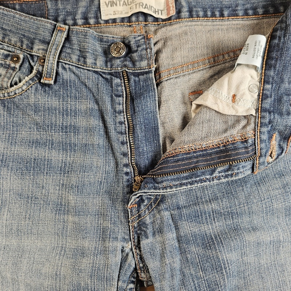 Levis 539 Straight Leg Jeans 31 x 30 Blue Faded Ripped Knee Y2K Made In Mexico - Picture 6 of 12